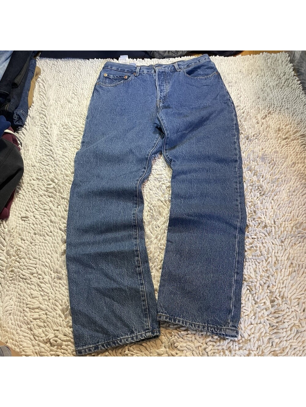 Levi’s Premium 501 Denim Blue Jeans Button Fly 31x30 Straight Regular Fit Big E